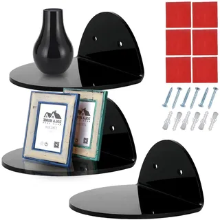 PW TOOLS Schwimmende Regale aus Acryl, Acryl Schwebendes Wand 3er Set, Acryl Kleines Wandregal, Schwebendes Wandregal, für Bad, Schlafzimmer, Wohnzimmer Wanddeko