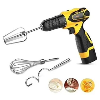 3Pcs Handmixer Zubeh?rset Fš1r Bohrmaschine,Tragbarer Elektrisch,Inklusive Schneebesen,Knethaken,Rš1hrbesen,Handru?Hrgera?T Fš1r Kuchen-Sahn ...