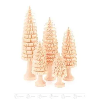 Rudolphs Schatzkiste Ringelbäume mit Stamm Natur (5) Höhe = 5/6,5/8/9,5/11 cm NEU Erzgebirge Holzbaum Dekobaum