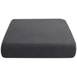 BTTO Sofahusse Sofa Sitzkissenbezug,Stretch Sitzkissenschutz,Husse Überzug Bezug, Rutschfest Stoff Tartan,Für Sofa L Form Ecksofa Sofa Sitzkissen grau