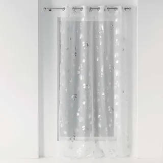 Douceur d'intérieur Ösenvorhang, 140 x 240 cm, Bedruckt, Metall, Weiß/silberfarben
