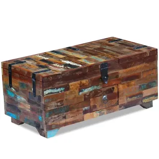 vidaXL Couchtisch Truhe Altholz Massiv 80x40x35 cm