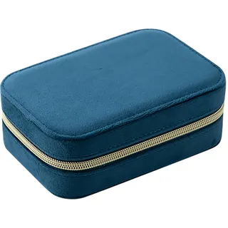 Larlary Reise Schmuckkästchen, Kleine Schmuckkästchen, Reise Schmuckkästchen für Ringe, Ohrringe, Halsketten und Armbänder (Deep Blue)