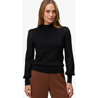 Zero Feinstrickpullover mit Spitzenärmeln Schwarz 36