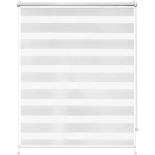 Rettika Doppelrollo Klemmfix ohne Bohren – Weiß – Breite 90 cm, Höhe 150 cm – Duo Rollo für Innenräume, Sichtschutz Fensterrollo mit Lichtregulierung