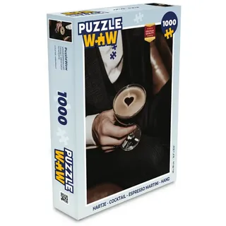 MuchoWow Puzzle Herz - Cocktail - Espresso Martini - Hand, 1000 Puzzleteile, Foto-Puzzle, Bilderrätsel, Puzzlespiele, Klassisch 48 cm x 68 cm x 2 cm | Hochformat