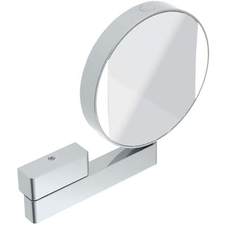Emco Universal LED Kosmetik- und Rasierspiegel am Flexarm, runder Kosmetikspiegel mit Beleuchtung zur Wandmontage, Vergrößerungsspiegel (3-/7-fach) mit Einstellbarer Farbtemperatur