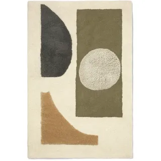 Ferm Living - Bloco Tuftteppich, 80 x 120 cm, green / off-white