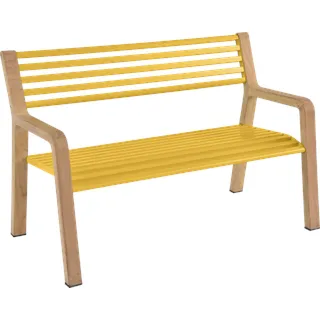 Fermob SOMERSET Bank Aluminium/Teak 122x62x82 cm - Braun