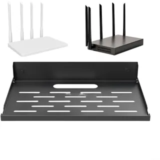 HpLive Klappbares Wandregal Aus Metall 36X20,5X6 cm Mit Kabelöffnungen Für Router, Smart-Geräte Und Spielkonsolen, Stabile Eisenkonstruktion Für Platzsparende Aufbewahrung Im Zuhause Oder Garten