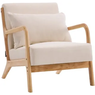 habitat et jardin Sessel Clinton aus Holz im skandinavischen Stil - Beige