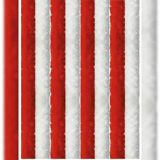 arsvita Flauschvorhang Ösen 80 x 200 cm Rot/Weiß 1 St