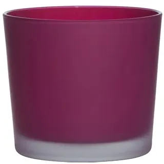 INNA-Glas Glasübertopf Alena Frost, Magenta matt, 12,5 cm, Ø 14,5 cm | Deko Übertopf