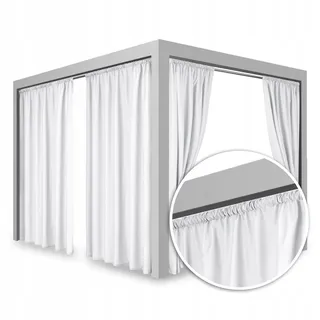 Wasserdichte Gartengardine Boho 150x250 Weiß