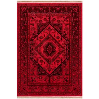 VIMODA Teppich ROYAL Dunkelrot im Vintage-Orient Stil“– Hochwertig & Pflegeleicht,Maße:200x290 cm;Farbe:Red7