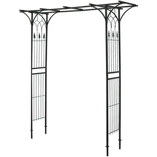 Wiltec Rankgitter Rosenbogen 205 x 50 x 208 cm Schwarz