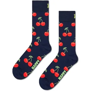 Happy Socks Socken mit Kirschmuster für Herren und Damen, 36-40 & 41-46 - 41-46