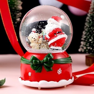 Weihnachts-Schneekugel mit Musik, beleuchtet, automatischer Schneefall und bunte Lichter, Weihnachtsmann, Schneekugel, Desktop-Ornament, Weihnachten, Neujahr, Kinder, Erwachsene