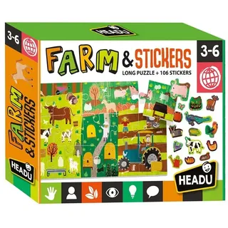 Jigsaw Puzzle Farm with Reusable Stickers Boden