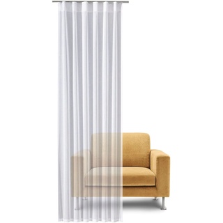 Gardine GERSTER "Naila" Gardinen Gr. 245 cm, Multifunktionsband, 140 cm, weiß (offwhite) Esszimmergardinen Fertigschal mit Wellenband