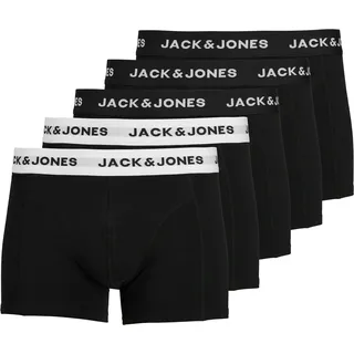 JACK & JONES Boxershorts Solid schwarz / weiß L 5er Pack