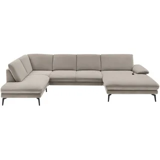Dieter Knoll Wohnlandschaft, Hellbraun, Metall, 4-Sitzer, U-Form, 344x208 cm, Fußauswahl, Stoffauswahl, Sitzqualitäten, seitenverkehrt erhältlich, Hocker Rücken echt, individuell planbar, Wohnzimmer, Sofas & Couches, Wohnlandschaften, Wohnlandschaften in U-Form