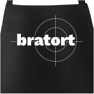 MoonWorks Grillschürze Bratort Grill-Schürze für Männer mit Parodie-Motiv Küchen-Schürze Moonworks®, mit kreativem Aufdruck schwarz