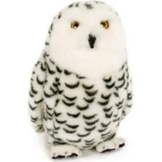 Plüschtier SchneeEule 30cm, schwarz weiß, Eulen Stofftiere Kuscheltiere Vogel Vögel Greifvögel