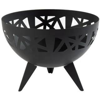 Prima-Online Feuerschale Feuerschale 58cm Gartenfeuer Lichteffekt Feuerstelle, (1-St., Einzelartikel), Einzigartiges 3D-Lichtspiel, geometrisches Design, besonders robust. schwarz
