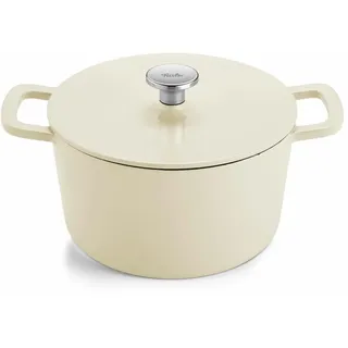 Fissler Bräter Moments Collection, Topf, Gusseisen, Elfenbeinweiß, 24 cm