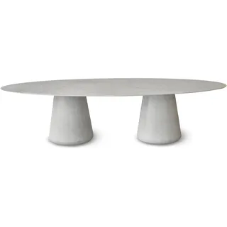 Solpuri Queen Dining Tisch Beton/Aluminium/Dekton Ivory oval