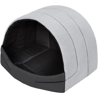 PillowPrim Hundehütte Hundehöhle Hundebett Hundehaus Katzenhöhle Schlafplatz L - 55x43 cm Aschgrau