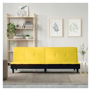 vidaXL Schlafsofa Stoff 2-Sitzer Hellgelb