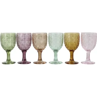 Chic Antique Saint-Émilion großes Weinglas mit Muster 6er, H16/Ø 7,5 cm , verschiedene Farben