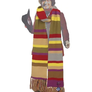DOCTOR WHO-Schal - Offiziell BBC - Der legendäre Doktor Tom Baker Schals | Ikonisches Multicolor-Design, Hochwertiges Acryl, Beliebtes Doctor Who Merchandise für Whovians, Official 4th Doctor - Einheitsgröße