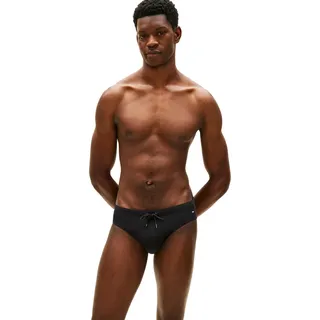 Tommy Hilfiger Herren Badehose Brief mit Tunnelzug, Schwarz (Black), L