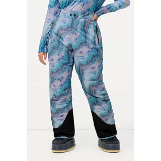 Ulla Popken Damen große Größen Übergrößen Plus Size Funktionshose, Skihose, wasserdicht, Formknie, Klettriegel mineralblau 54 824441749-54 - 45W / 32L