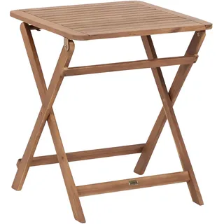 Beliani Garten Beistelltisch 60 x 60 x 0 cm Hellbraun/Bronze