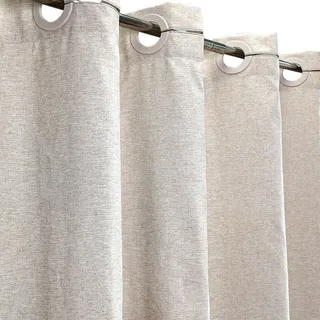 Elzusha – Duschvorhang im Leinen-Look, 200 x 200 cm, Beige/Cremefarben – Wasserdicht und einfach zu installieren - Beige