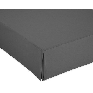 CARDENAL TEXTIL Glatt Canape Abdeckung, Polyester Baumwolle, grau, Bett 180 cm