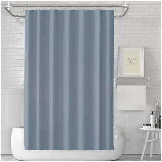 LUKDUNG Duschvorhang Duschvorhang 180x180 Blau Anti-schimmel Stoff Wasserdicht Waschbar blau