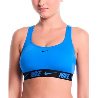 Nike Swim Logo Tape Racerback Bikini Top Blue Crystal