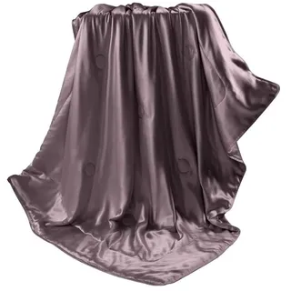 THXSILK Kuscheldecke Seide, Seide Heimdecke, 100% Maulbeereseide Innen und außen, Wunderbar Weich TV-Decke Kuscheldecke, Größe 135x180 cm - Lila