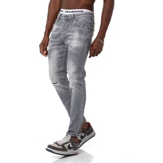 RedBridge Slim-fit-Jeans Hose Straight Leg Denim Pants Grau W31 L32 Distressed-Look grau W31