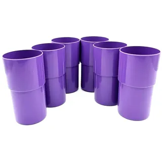 Kimmel 6 Stück Trinkbecher Becher Partybecher Plastikbecher 330 ml Inhalt, Farbe violett, aus Kunststoff, Mehrweggeschirr