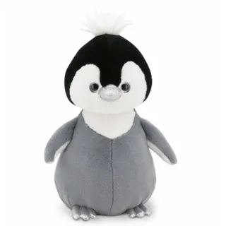 Flauschiges graues Pinguin-Kuscheltier – 22 cm