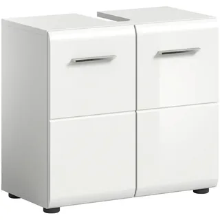 Möbel Boss Waschbeckenunterschrank 60 x 54 cm Weiß Hochglanz