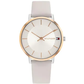 Tommy Hilfiger Zwei-Zeiger-Quarzwerk-Uhr für Damen mit Graues Lederarmband - 1782671