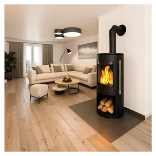 Kaminofen Haas & Sohn Grasse Stahl schwarz 5,8 kW mit Holzfach