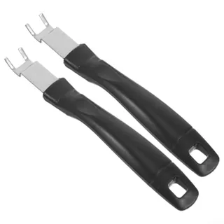 Filteilect Sichere Zange zum Entfernen von heißen Rosten, Edelstahl-Grillrost-Heber-Werkzeug-Set, hitzebeständiger, rutschfester Griff, leicht zu reinigen, Kochen im Freien (vier)